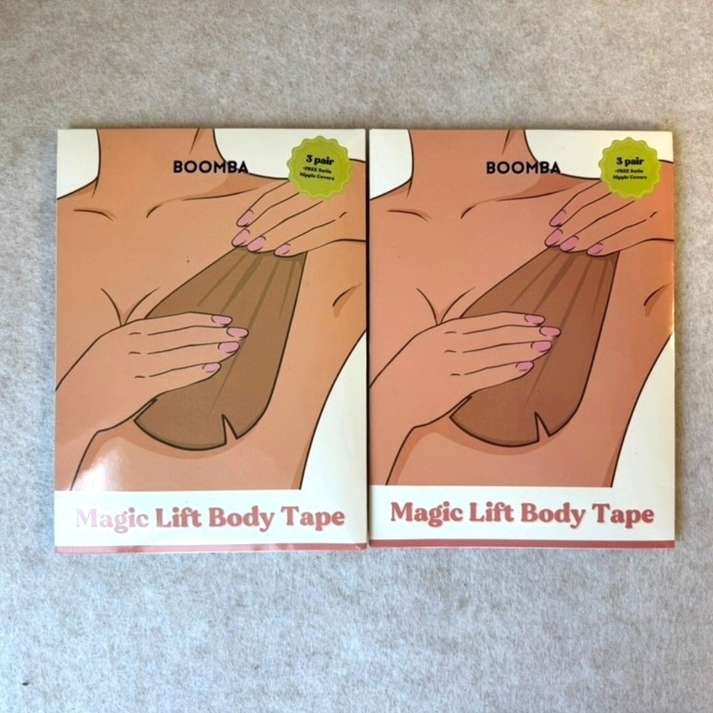 BOOMBA Magic Breast Lift Beige 2 Packs Size DD/E/F with Satin Nipple Covers